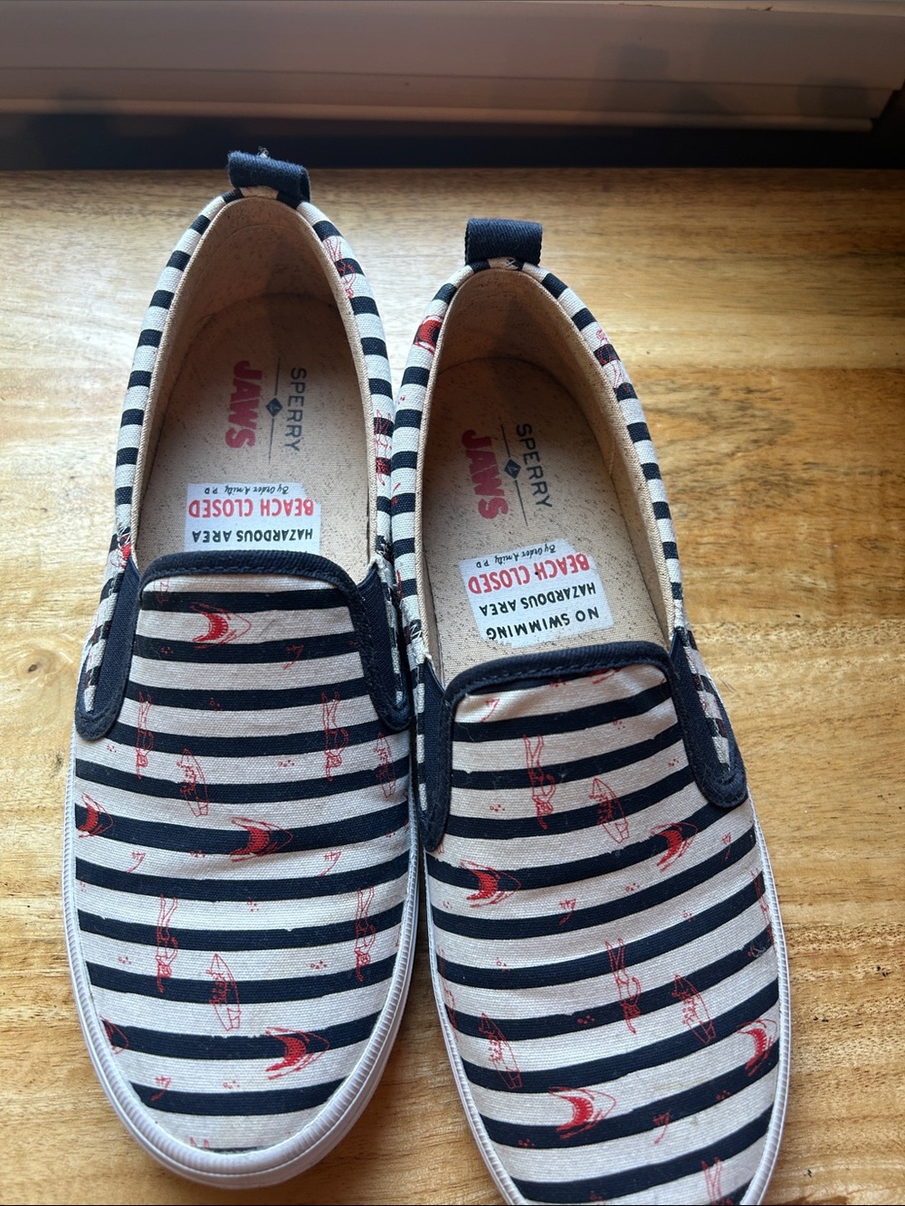 Sperry Women’s Jaws Theme Navy & White Striped Slip-On Sneakers